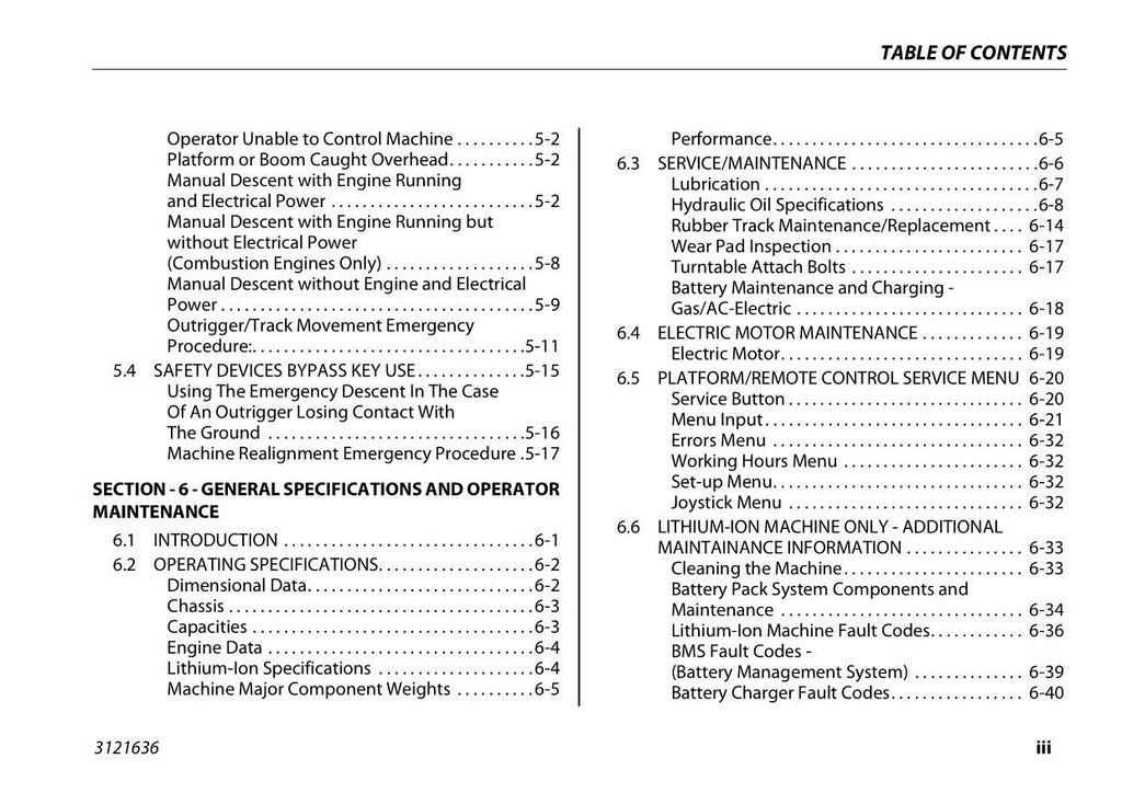 JLG X500AJ Compact Crawler Boom Maintenance Operation Operators Manual
