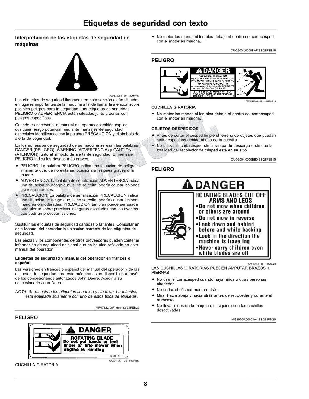 John Deere S100 S110 S120 S130 S140 S160 S170 S180 Tractor Manual del Operador