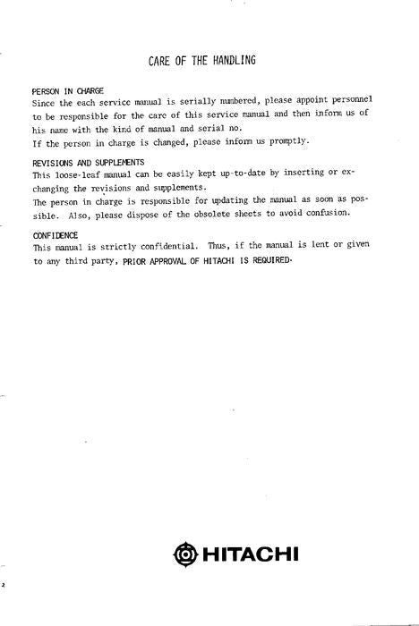 HITACHI UH033 EXCAVATOR SERVICE MANUAL