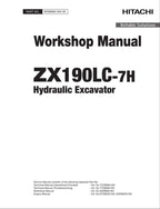 HITACHI ZAXIS ZX190LC-7H Excavator Workshop Service Manual
