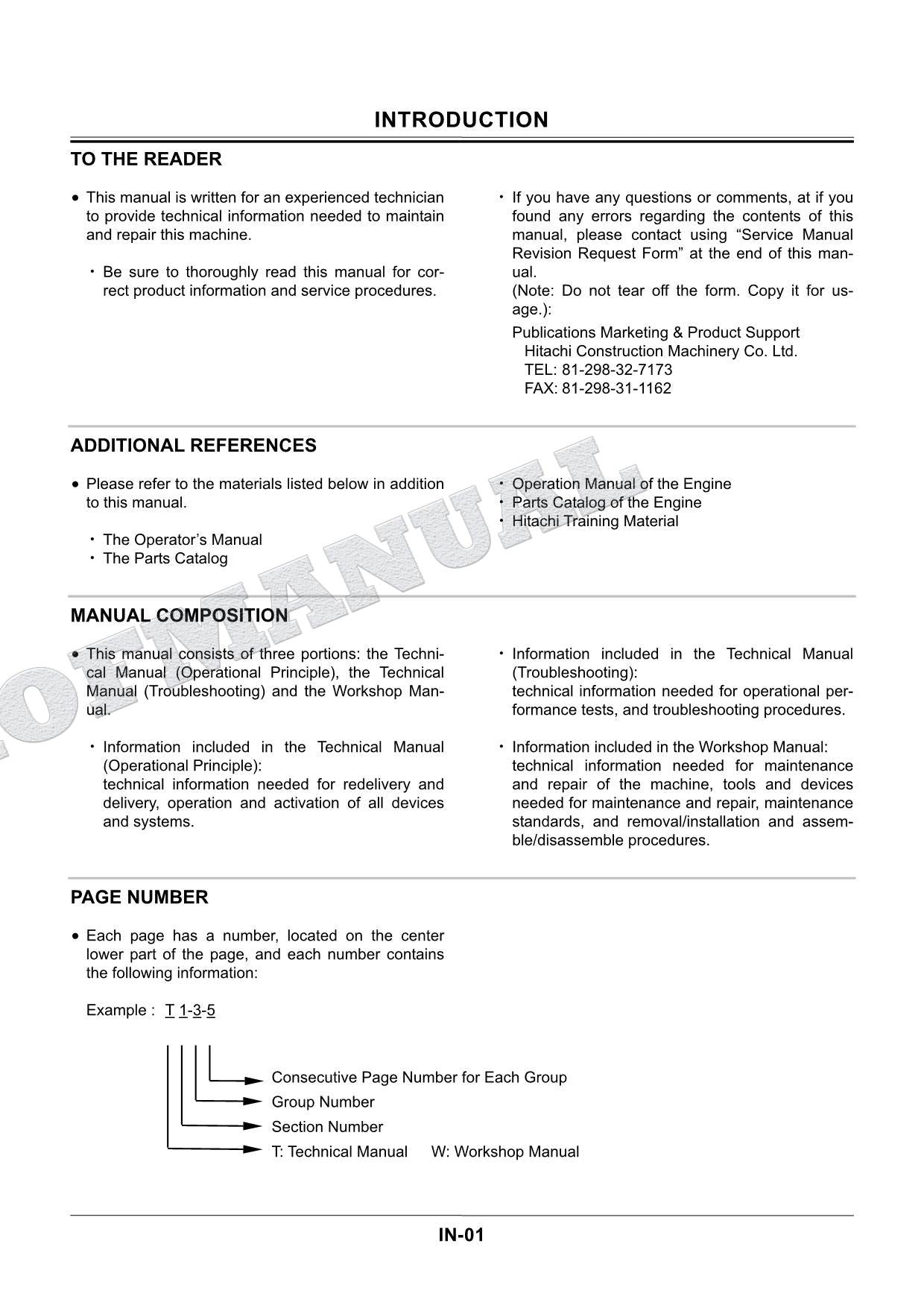 HITACHI ZX210W Excavator Service Repair Workshop manual