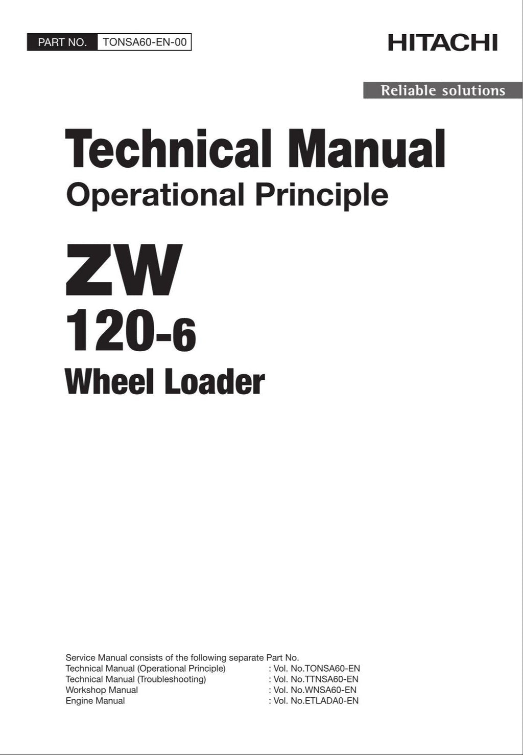 Hitachi ZW120-6 Wheel Loader Technical Manual Operational Principle
