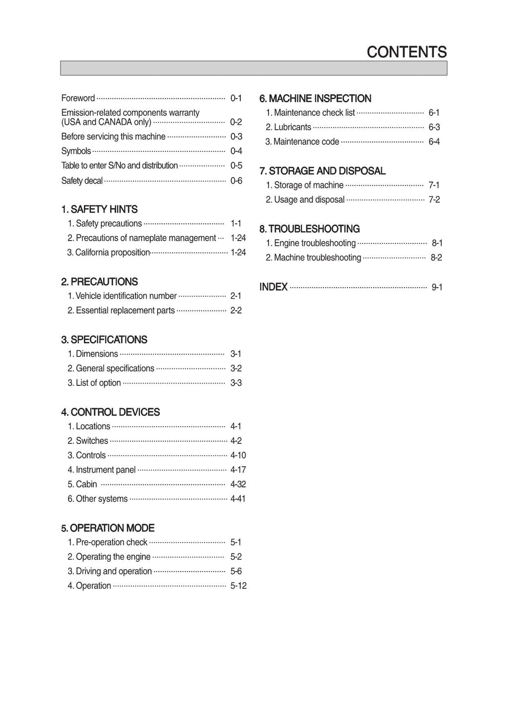 Hyundai HS80V HS120V SKID STEER LOADER Operators Maintenance Manual