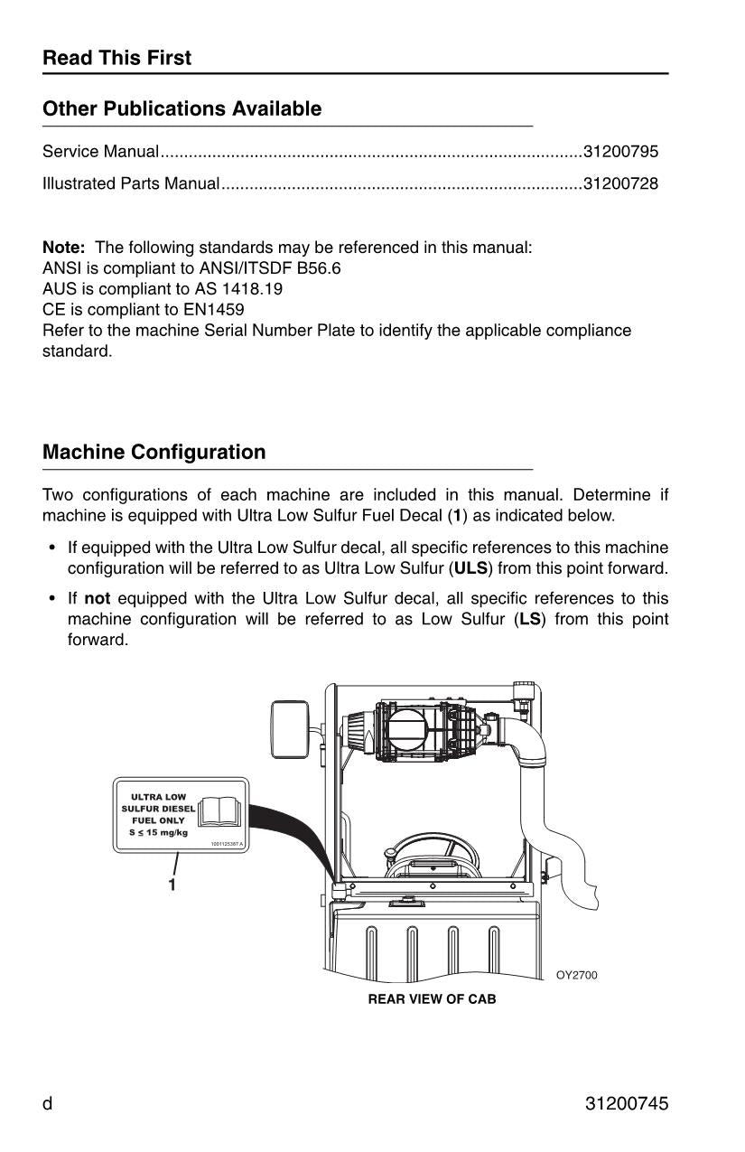 Manual del operador de mantenimiento y operación del manipulador telescópico JLG G10-55A G12-55A 31200745