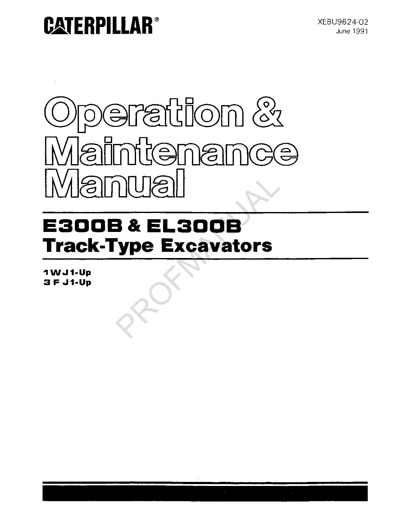 Manual de mantenimiento del operador de la excavadora de cadenas Caterpillar E300B EL300B