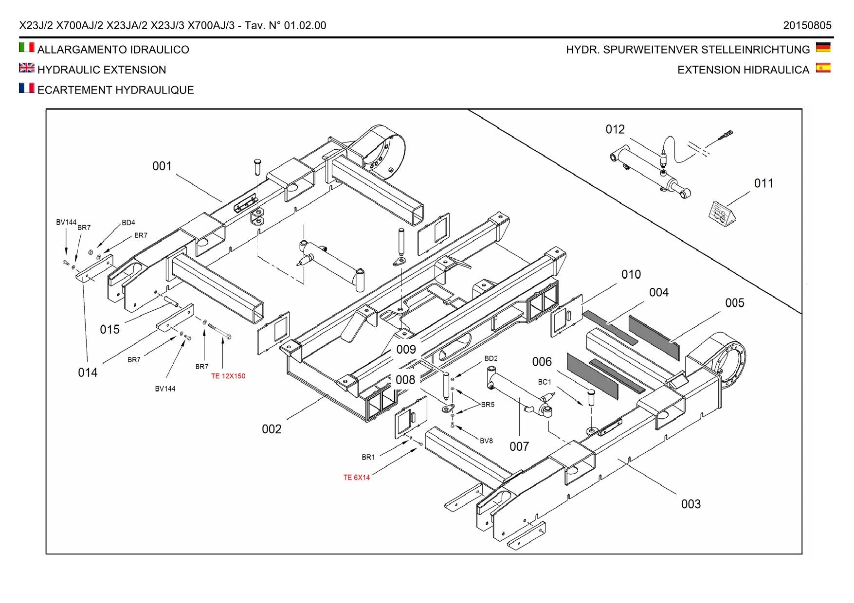 Manual del catálogo de piezas de la pluma sobre orugas compacta JLG GEN 2 y 3 X23J GEN 2 X23JA