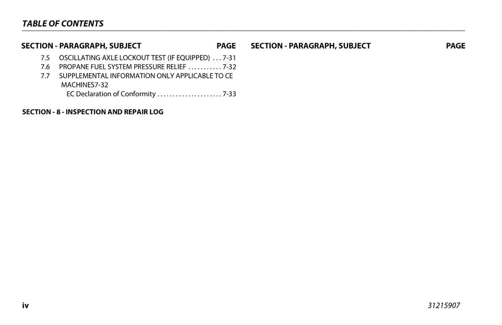 JLG 600S HC3 660SJ HC3 Boom Lift Maintenance Operation Operators Manual 31215907