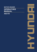 Hyundai HG170 MOTOR GRADER Operators Maintenance Manual