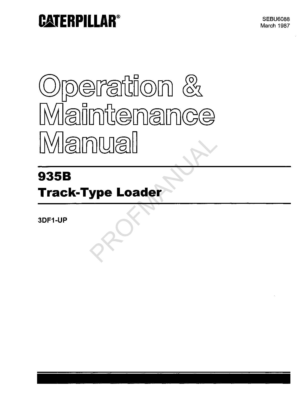 Manual de mantenimiento del operador del cargador de cadenas Caterpillar 935B