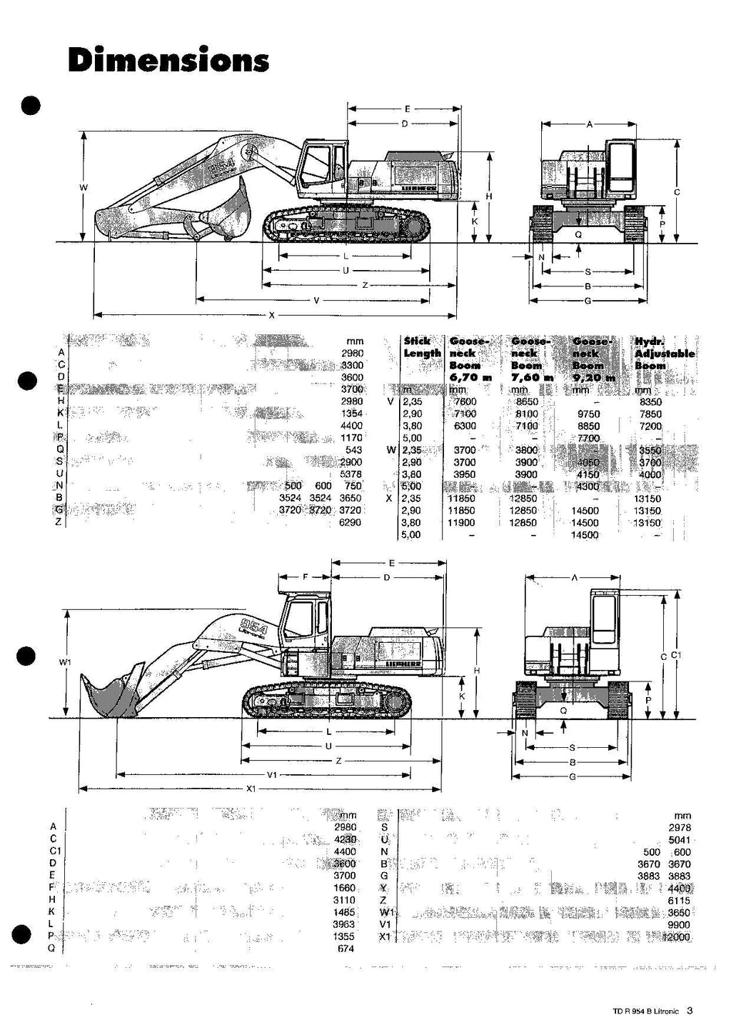 Liebherr R954 B Litronic Excavator Operators manual serial 5259