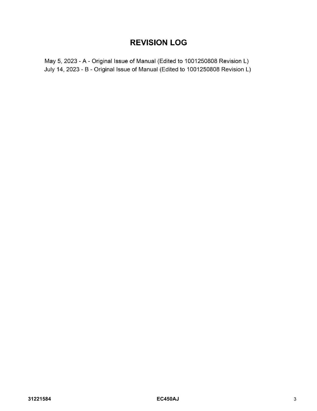 JLG EC450AJ Boom Lift Parts Catalog Hard Copy Manual