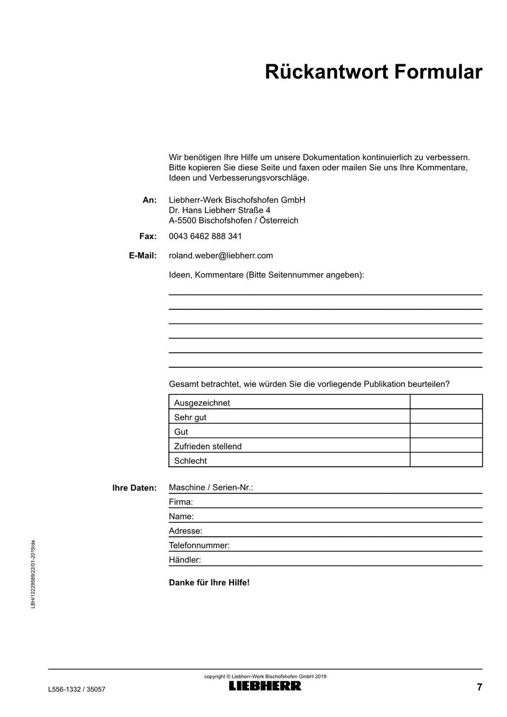 Liebherr L556 Radlader Betriebsanleitung ser 35057 RU