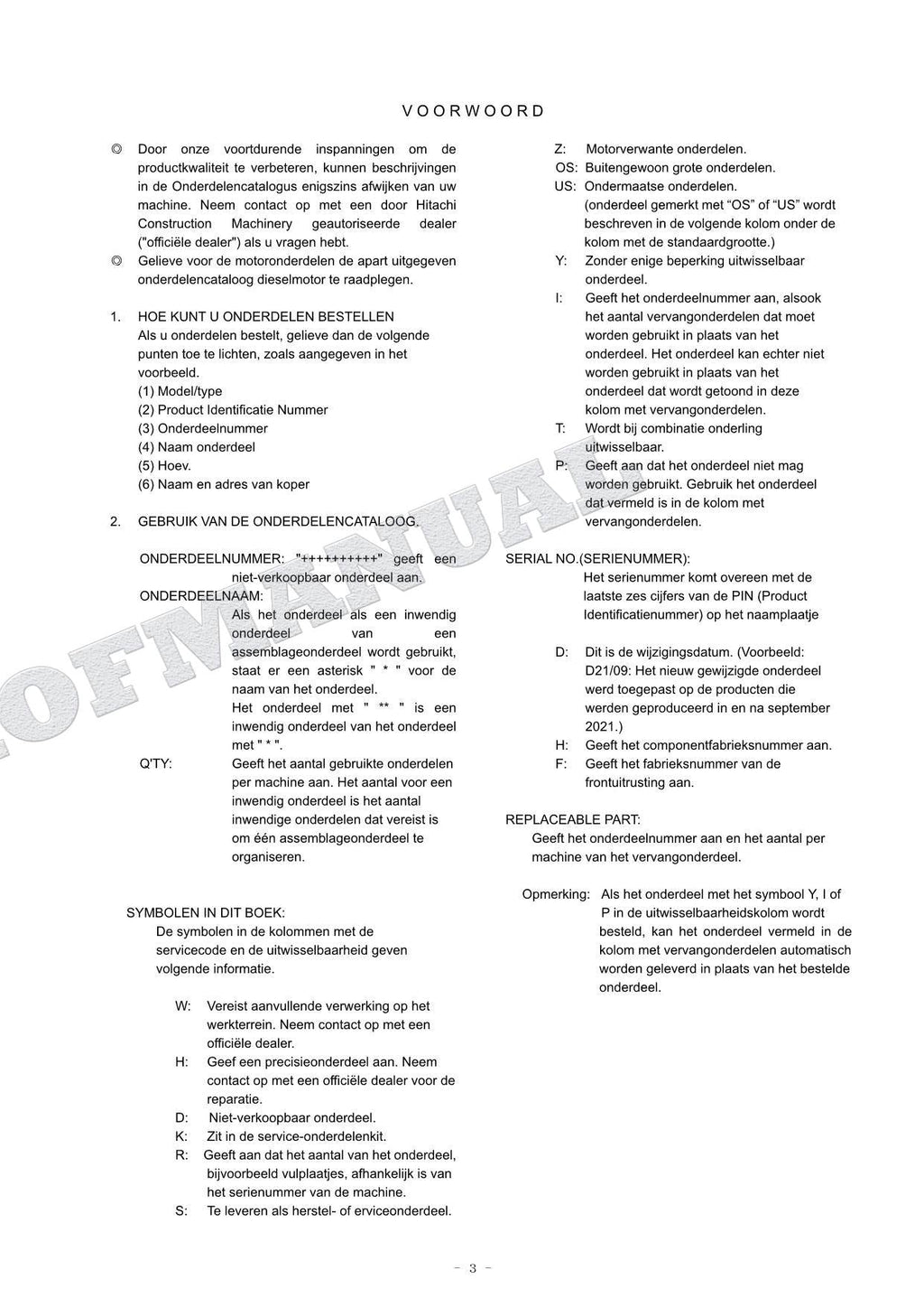 HITACHI ZAXIS ZX160LC-7H NA Spec Excavator Parts Catalog Manual SN 000001-