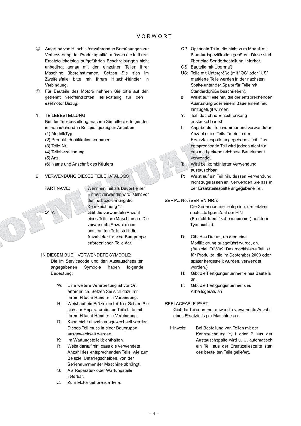 HITACHI ZAXIS ZX130MT Mighty Track Spec Excavator Parts Catalog Manual