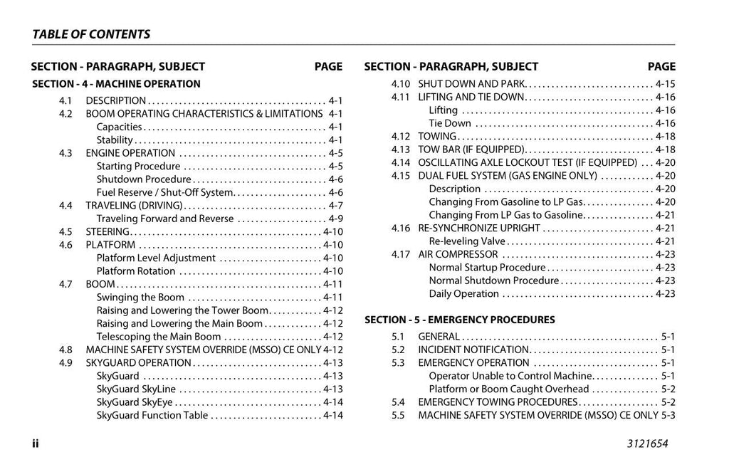 JLG 740AJ Boom Lift Maintenance Operation Operators Manual 3121654