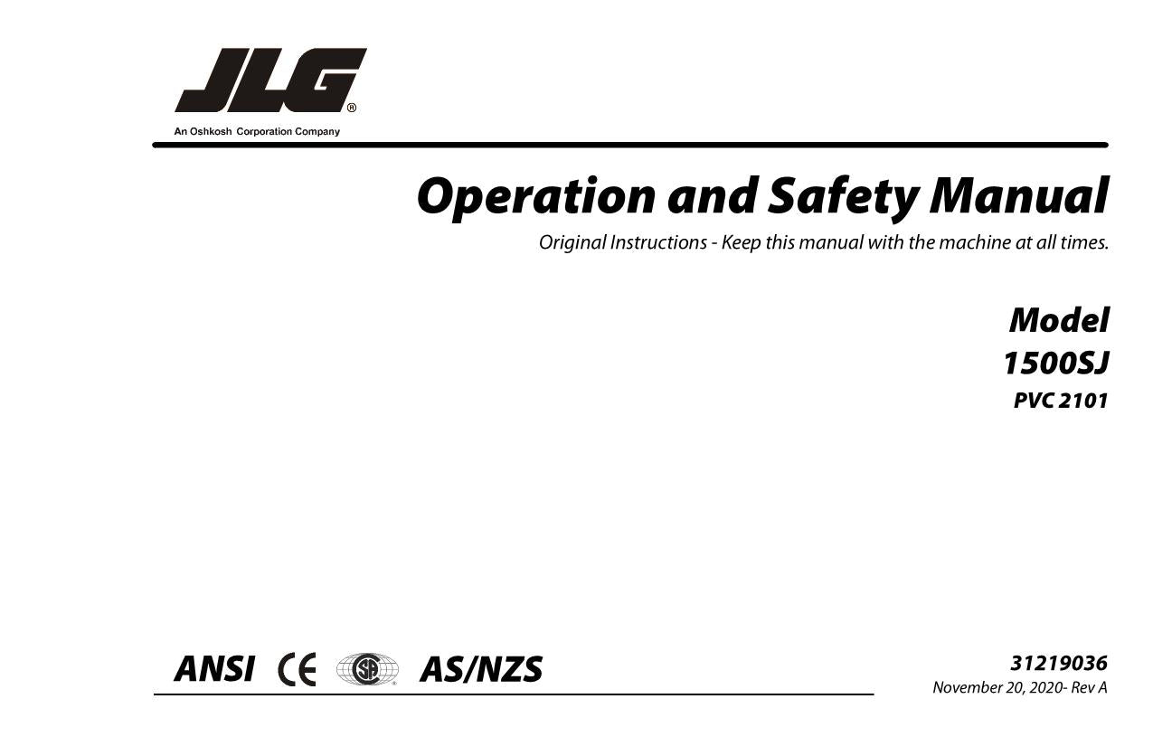 Manual del operador de mantenimiento y operación de la plataforma elevadora JLG 1500SJ 31219036