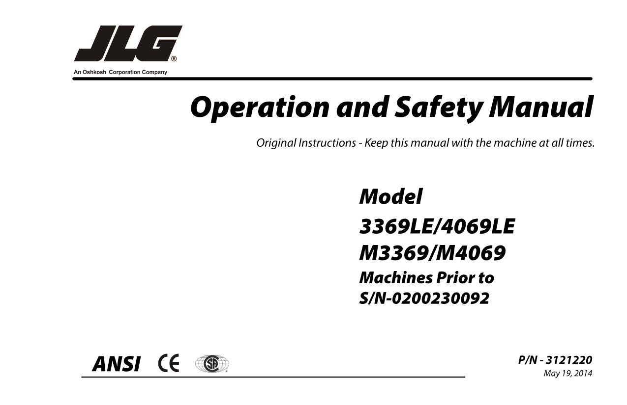 Manual del operador del elevador de tijera JLG 3369LE 4069LE M3369 M4069 3121220