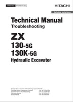 HITACHI ZX130-5G130K-5G Excavator Troubleshooting +Schematic Technical Manual