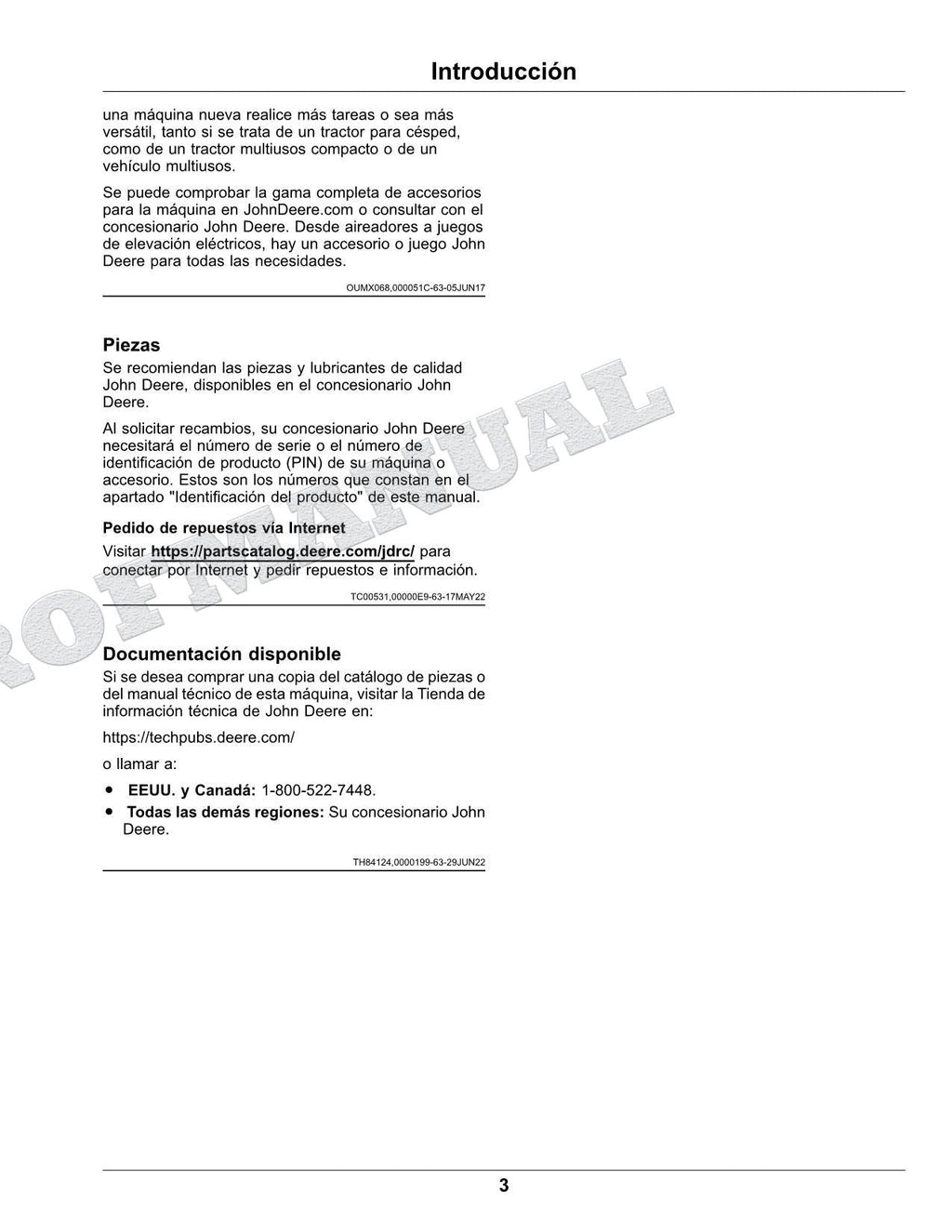 John Deere X750 X754 X758 Tractor Manual del Operador Español SN 110001-