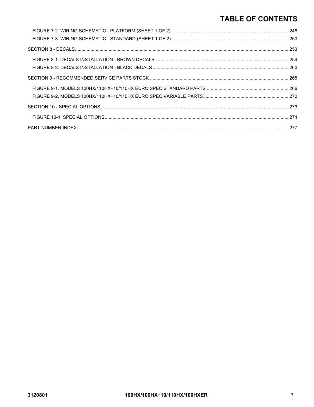 Manual del catálogo de piezas del elevador de pluma JLG 100HX 100HX+10 110HX
