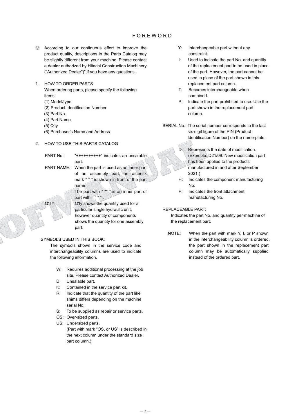 HITACHI ZX160LC-5B ZX180LC-5B Series ISUZU Engine Engine Parts Catalog Manual