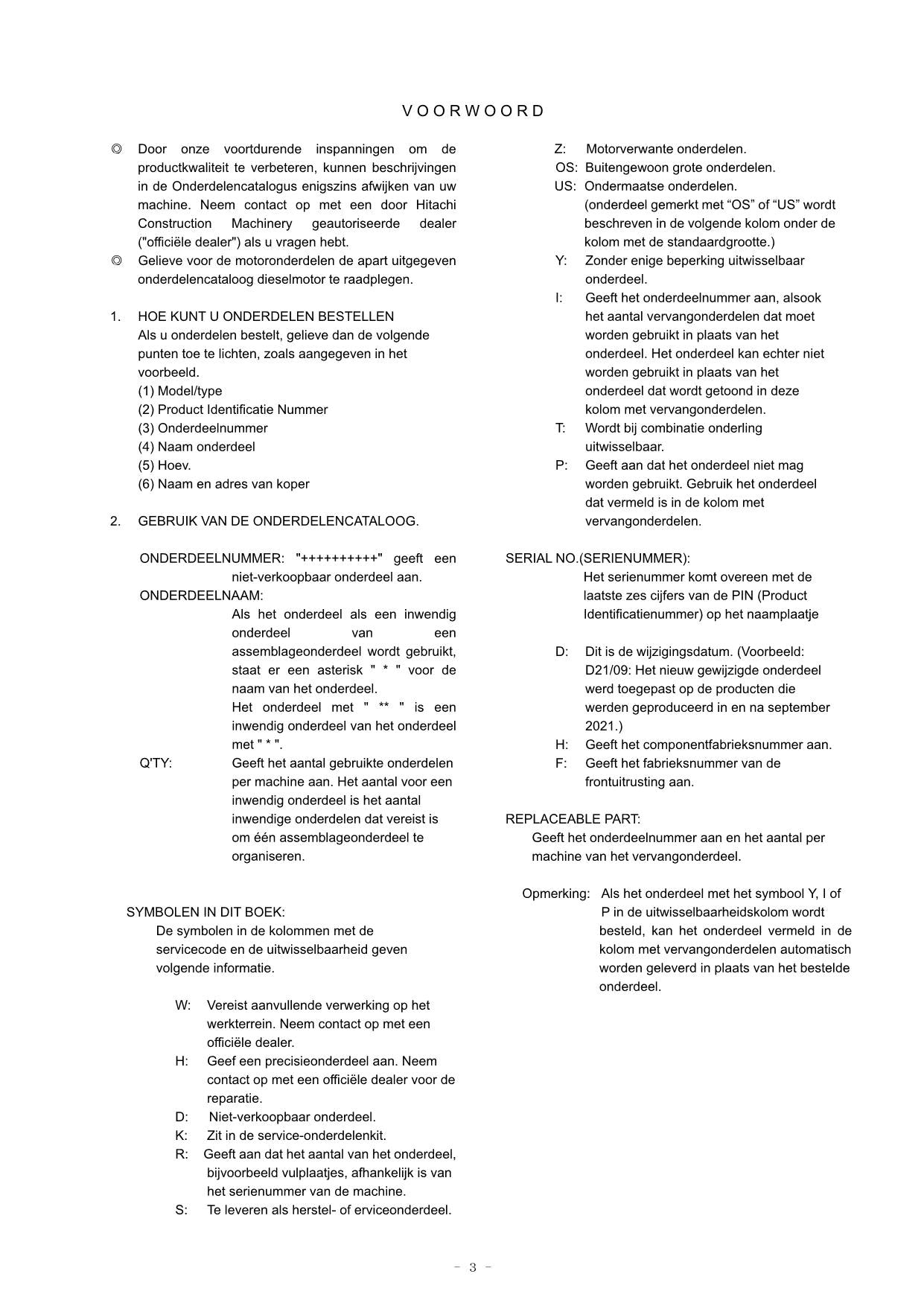 Hitachi ZW550-6 North America Spec Wheel Loader Parts Catalog Manual
