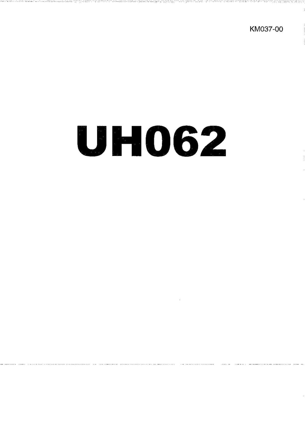 HITACHI UH062 Excavator Service Manual