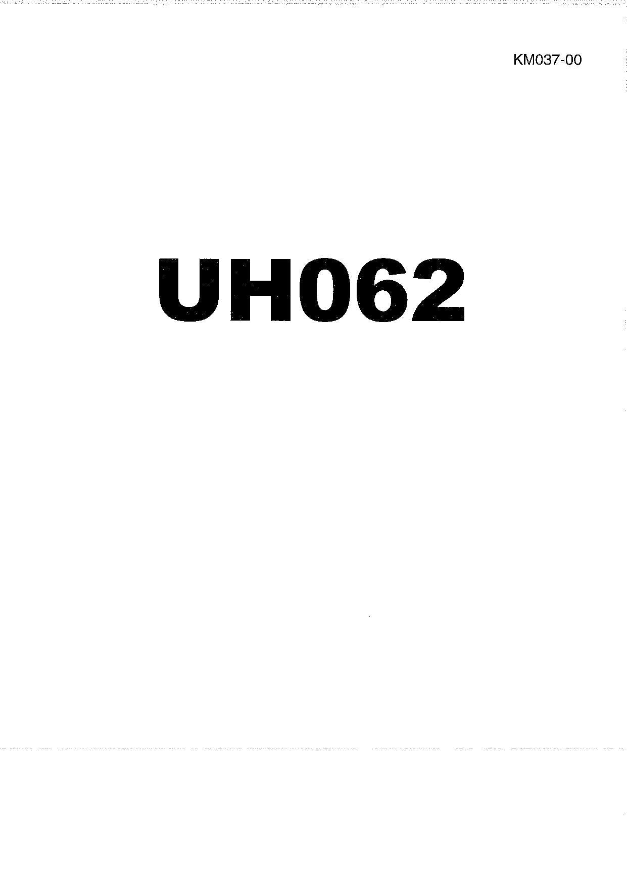 HITACHI UH062 Excavator Service Manual