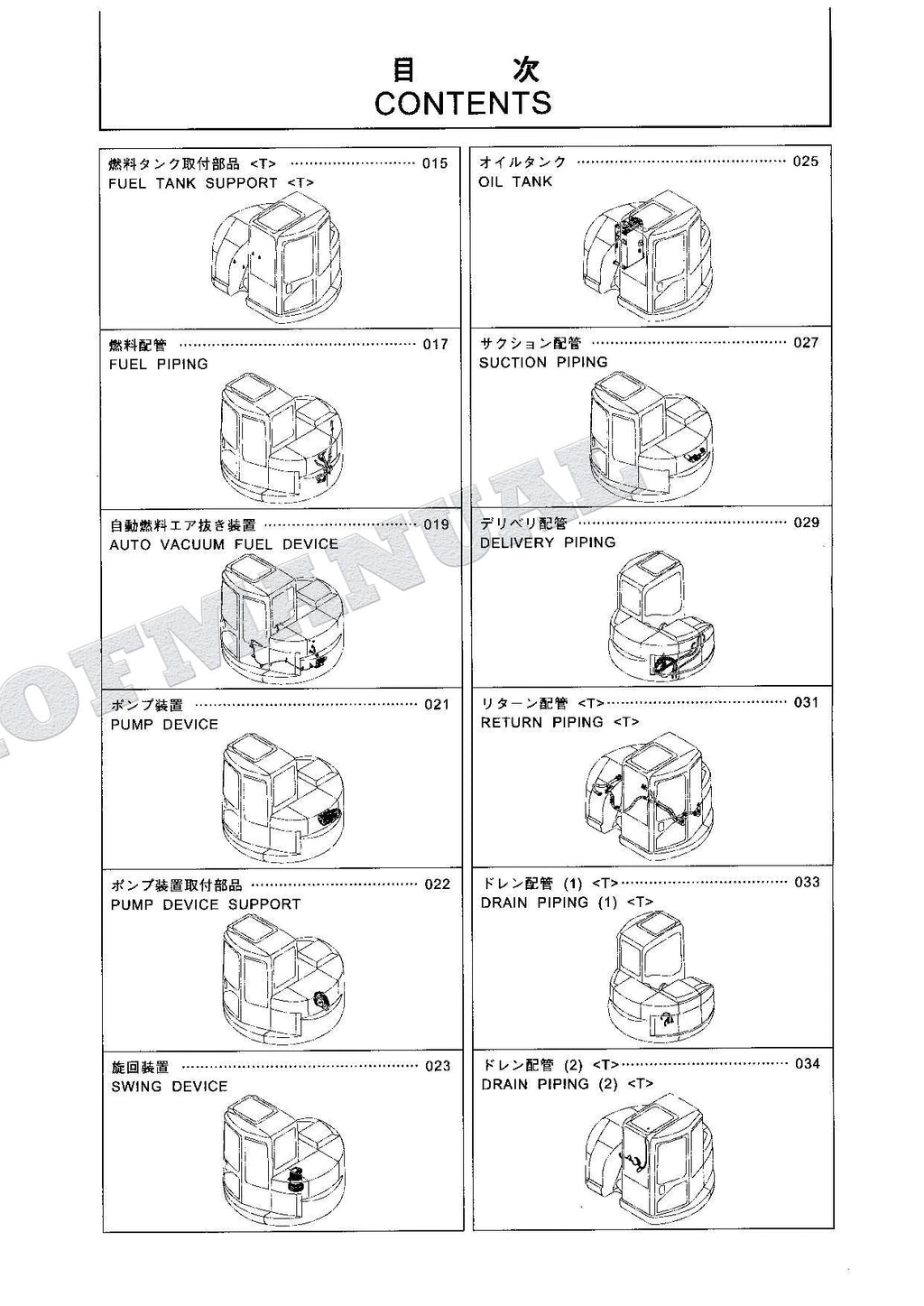 HITACHI ZAXIS ZX75URT Excavator Parts Catalog Manual SN 000201-