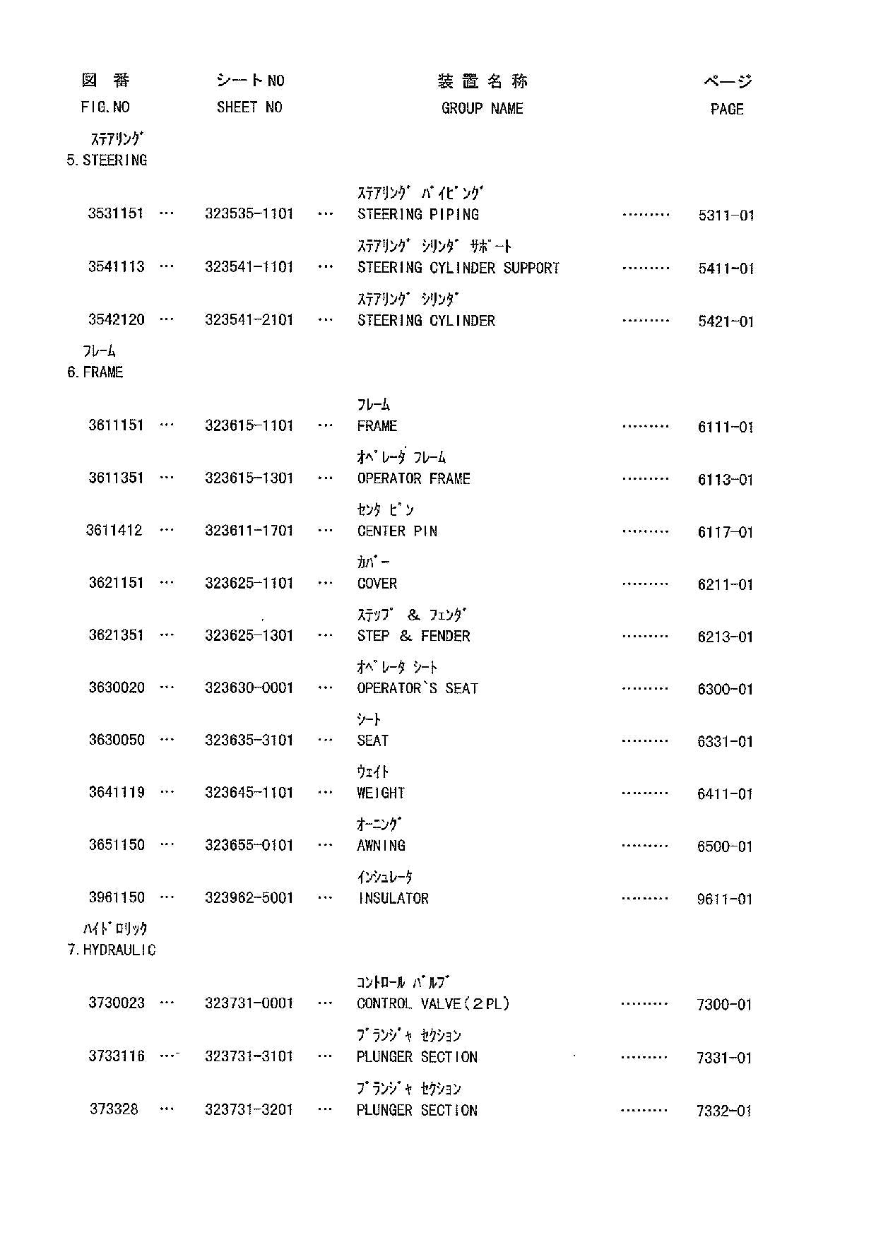Hitachi SL302 Wheel Loader Parts Catalog Manual SN all