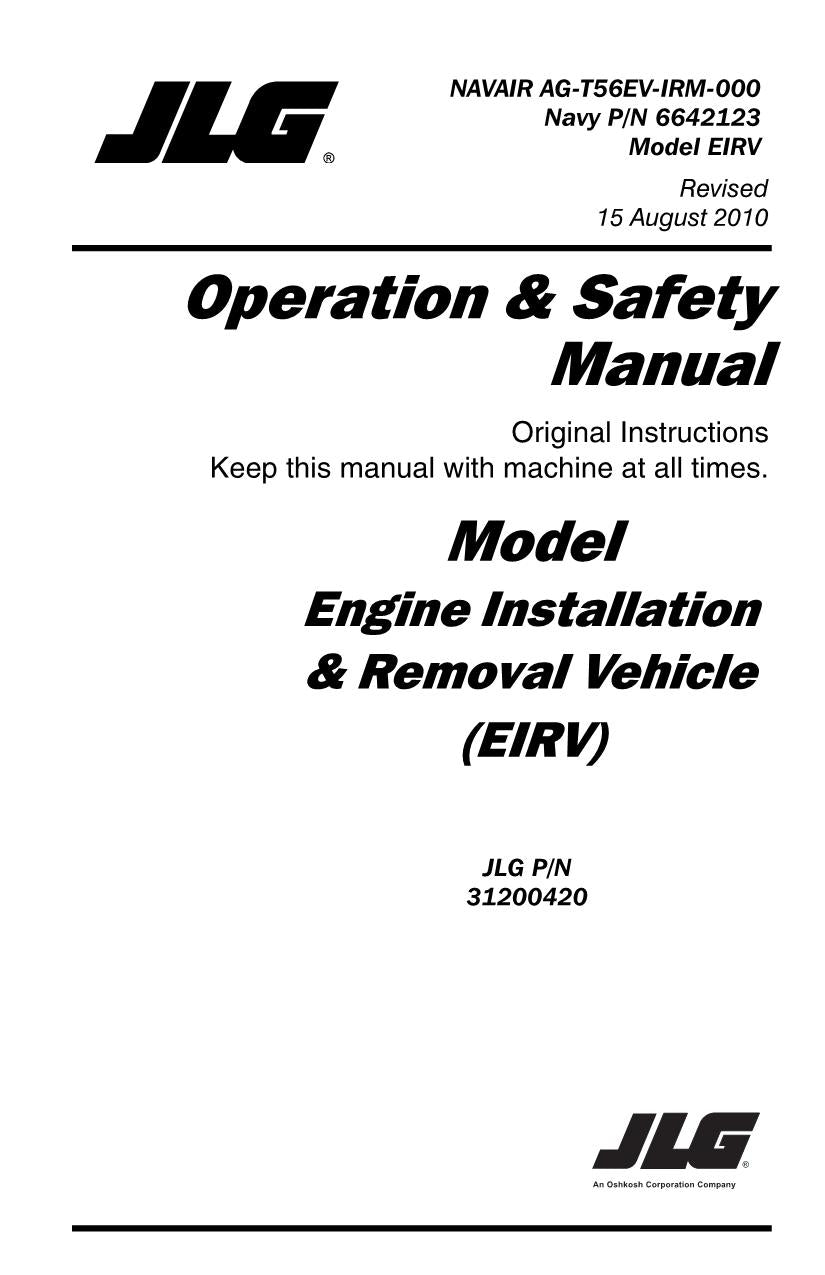 Manual del operador de mantenimiento y operación del manipulador telescópico JLG EIRV
