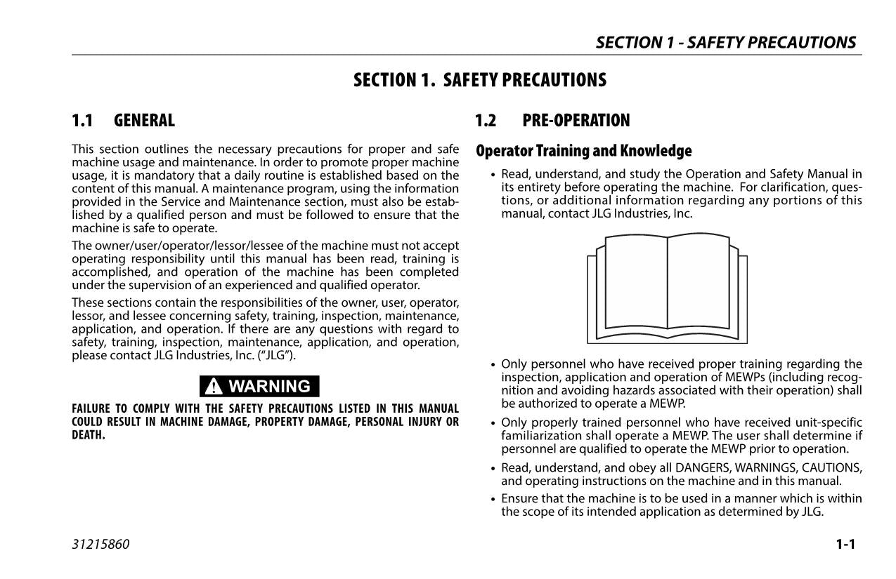 Manual del operador del mástil vertical JLG Ecolift 40 Ecolift 50 Ecolift 70