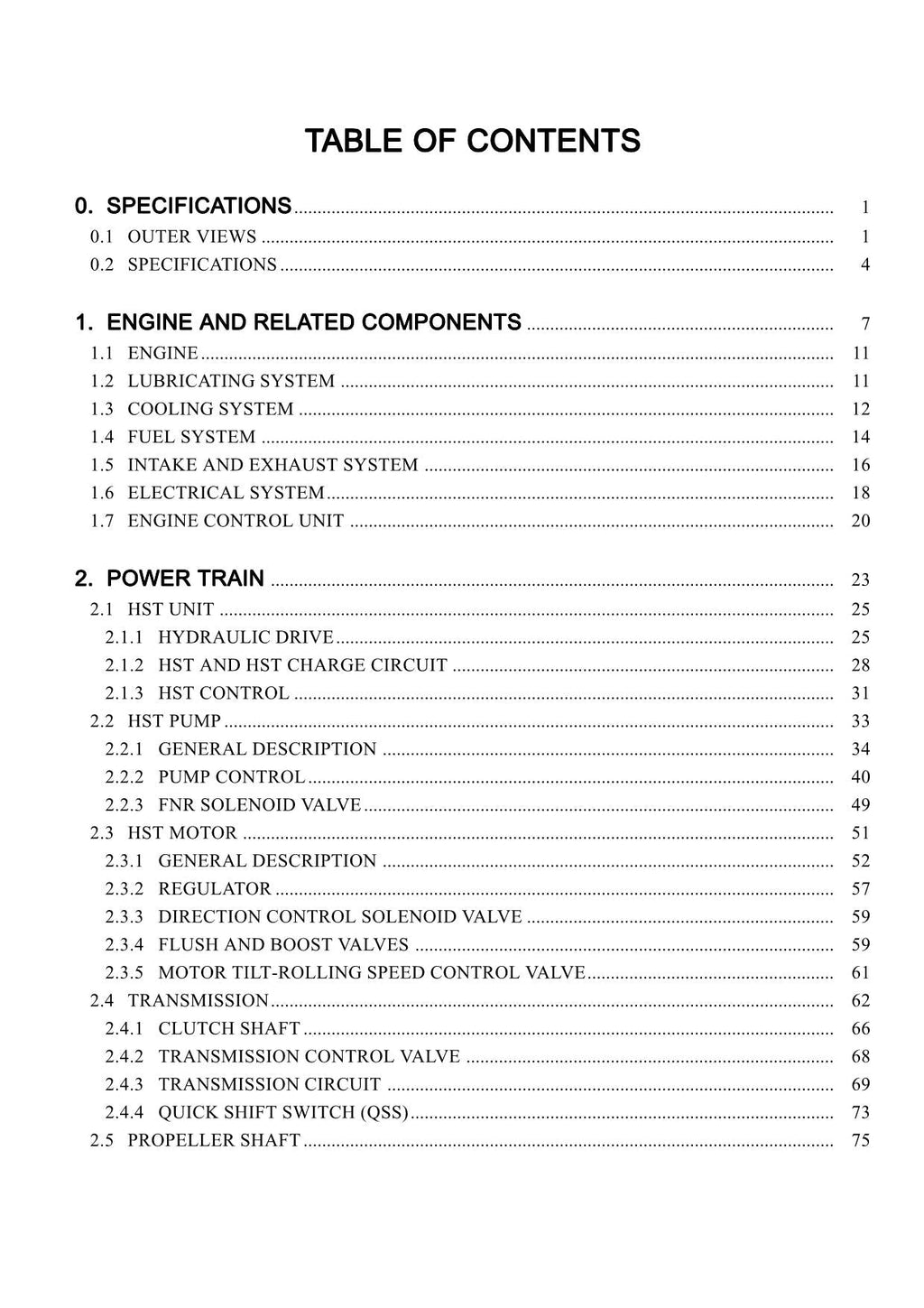 Hitachi LX70-7 LX80-7 Wheel Loader Technical Manual