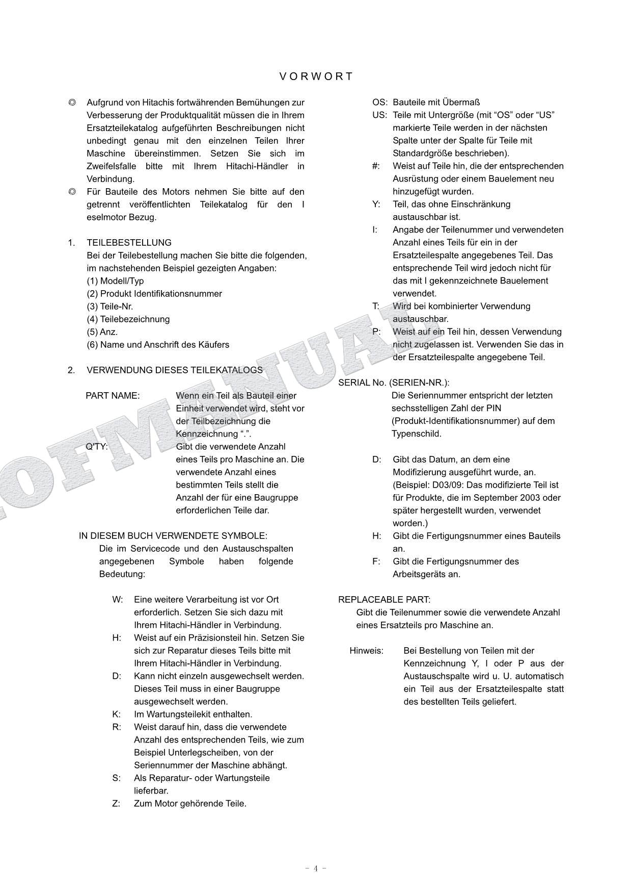 Manual del catálogo de piezas de la excavadora de cabina elevada HITACHI ZX225USR-3 ZX240-3