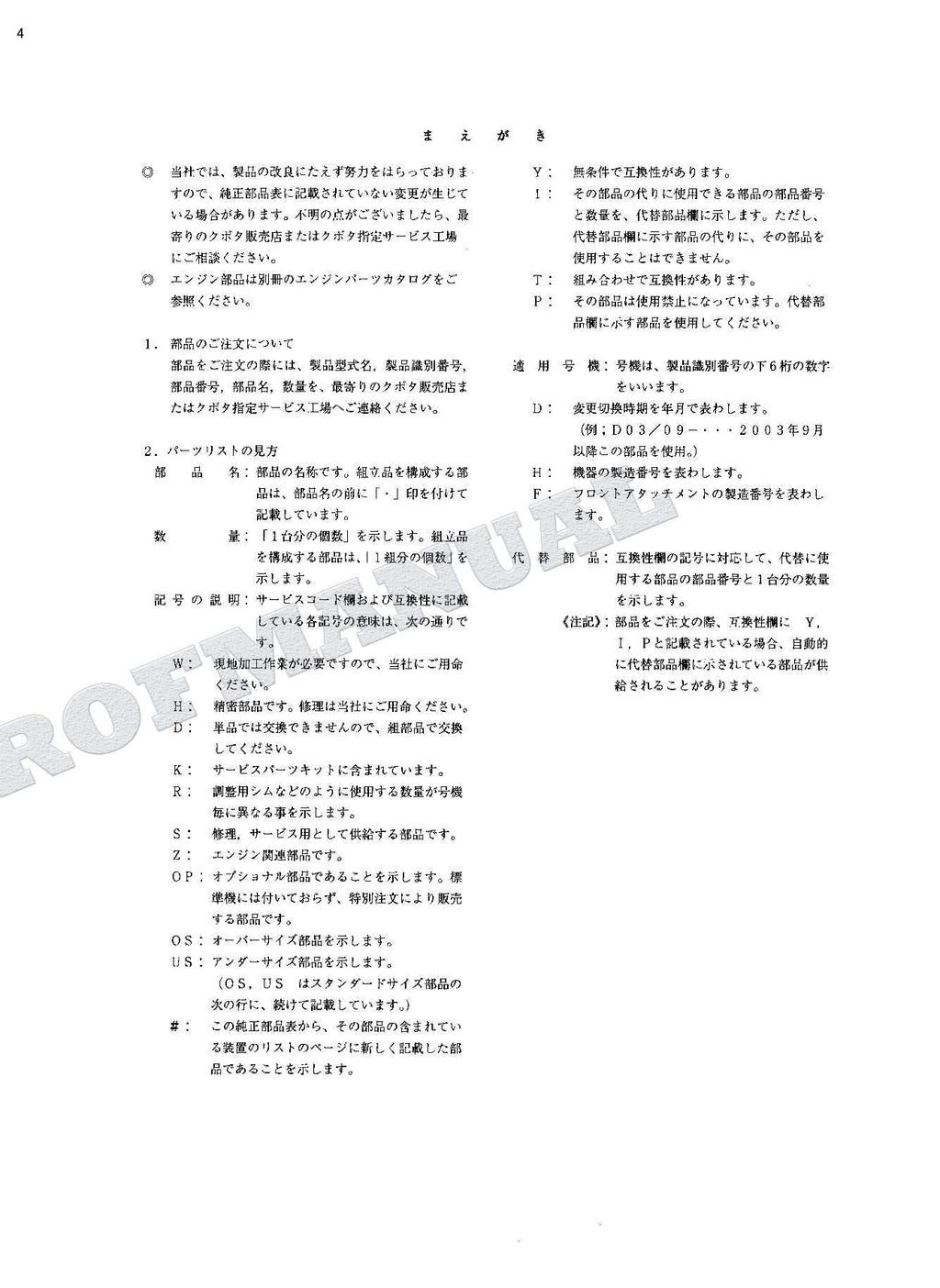 HITACHI K-75UR Excavator Parts Catalog Manual