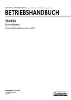 New Holland 760CG Schneidwerk Betriebsanleitung Ab 8052