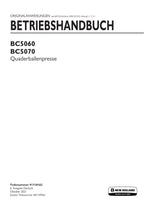 New Holland BC5060 BC5070 Quaderballenpresse Betriebsanleitung 91710162