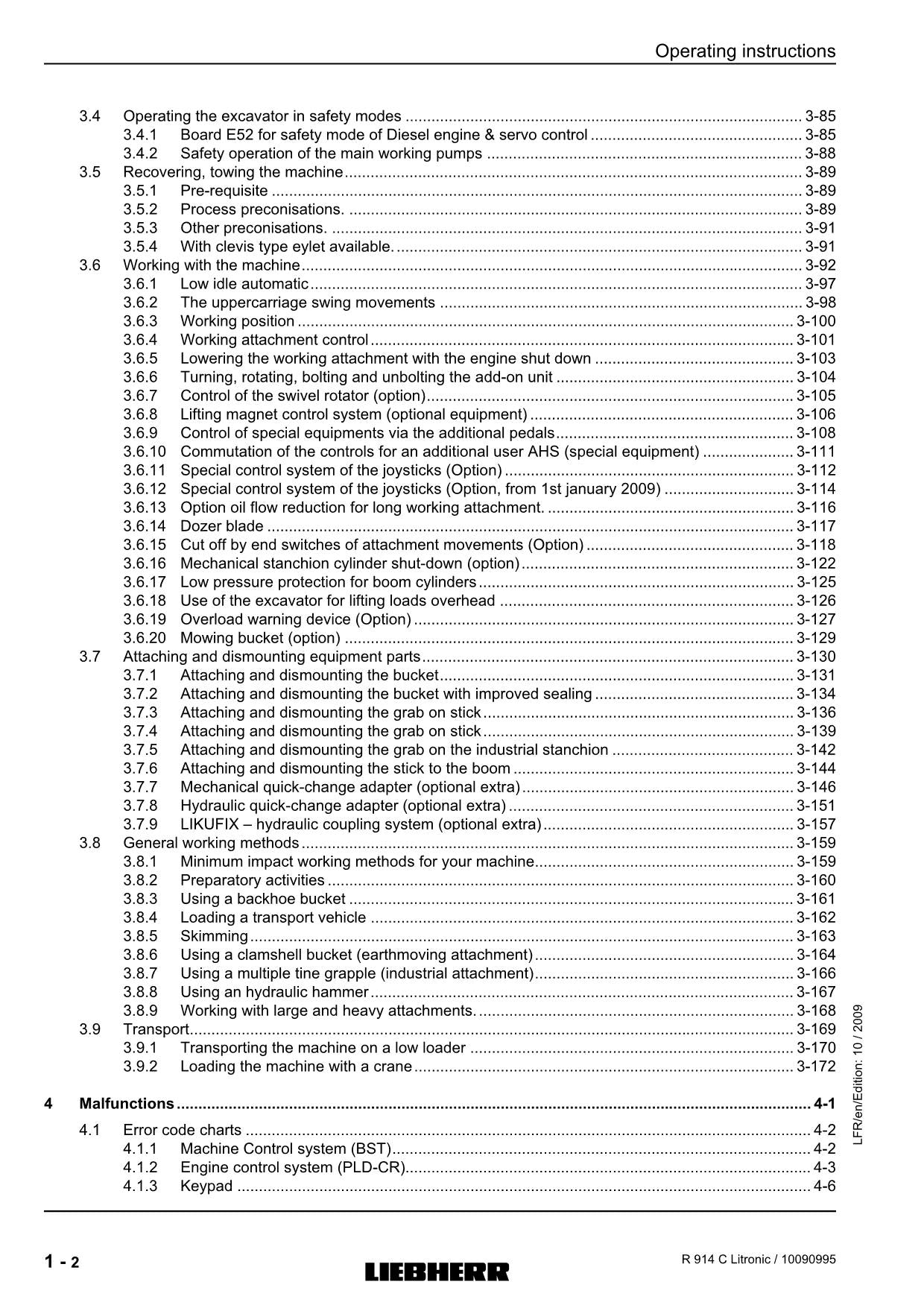 Liebherr R914 C Litronic Excavator Operators manual serial 23079
