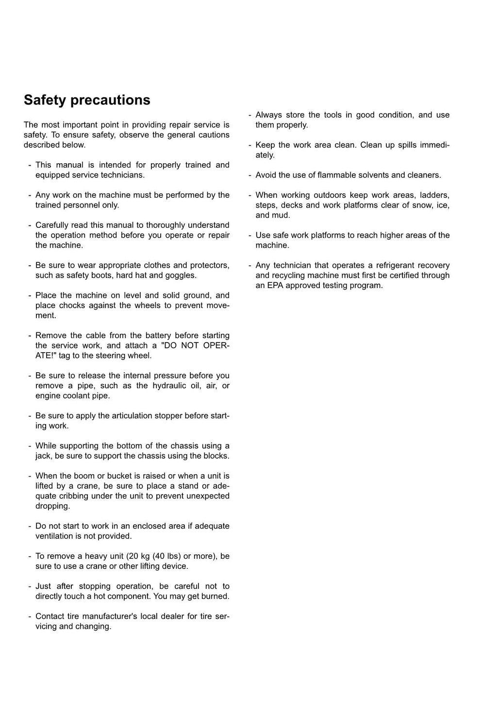 Hitachi ZW250-G Wheel Loader Workshop Manual