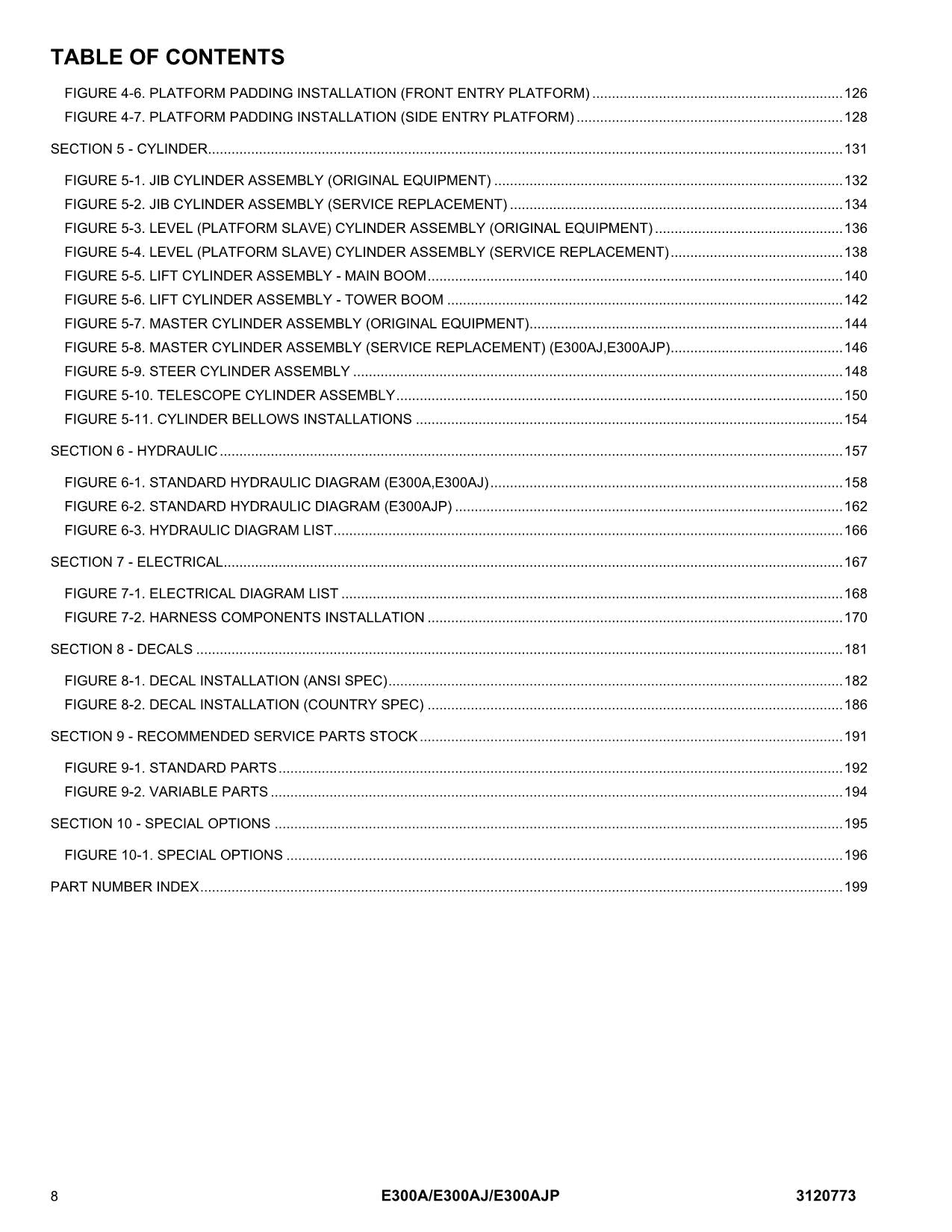Manual del catálogo de piezas de plataformas elevadoras JLG E300A E300AJ E300AJP anterior al 0300138358