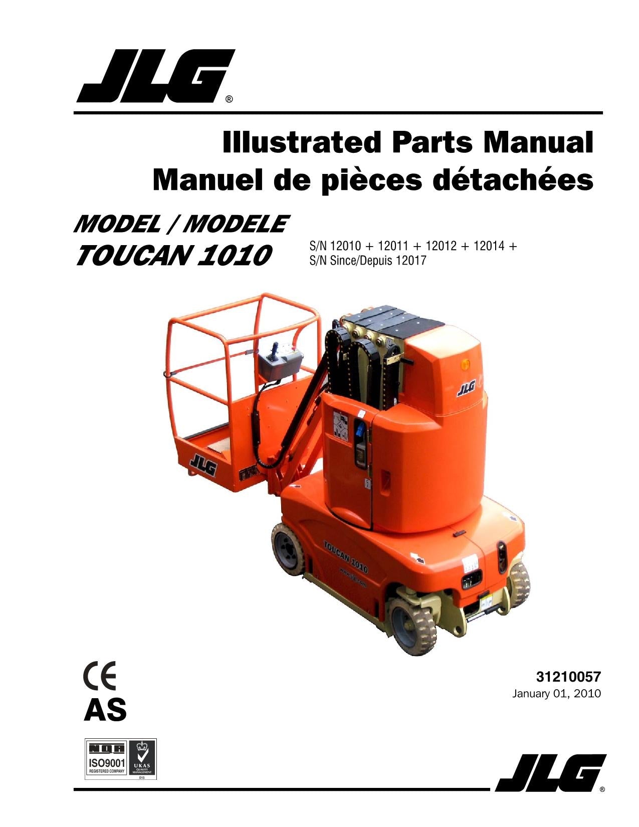 TOUCAN 1010 Vertical Lift Parts Catalog Manual Multi language