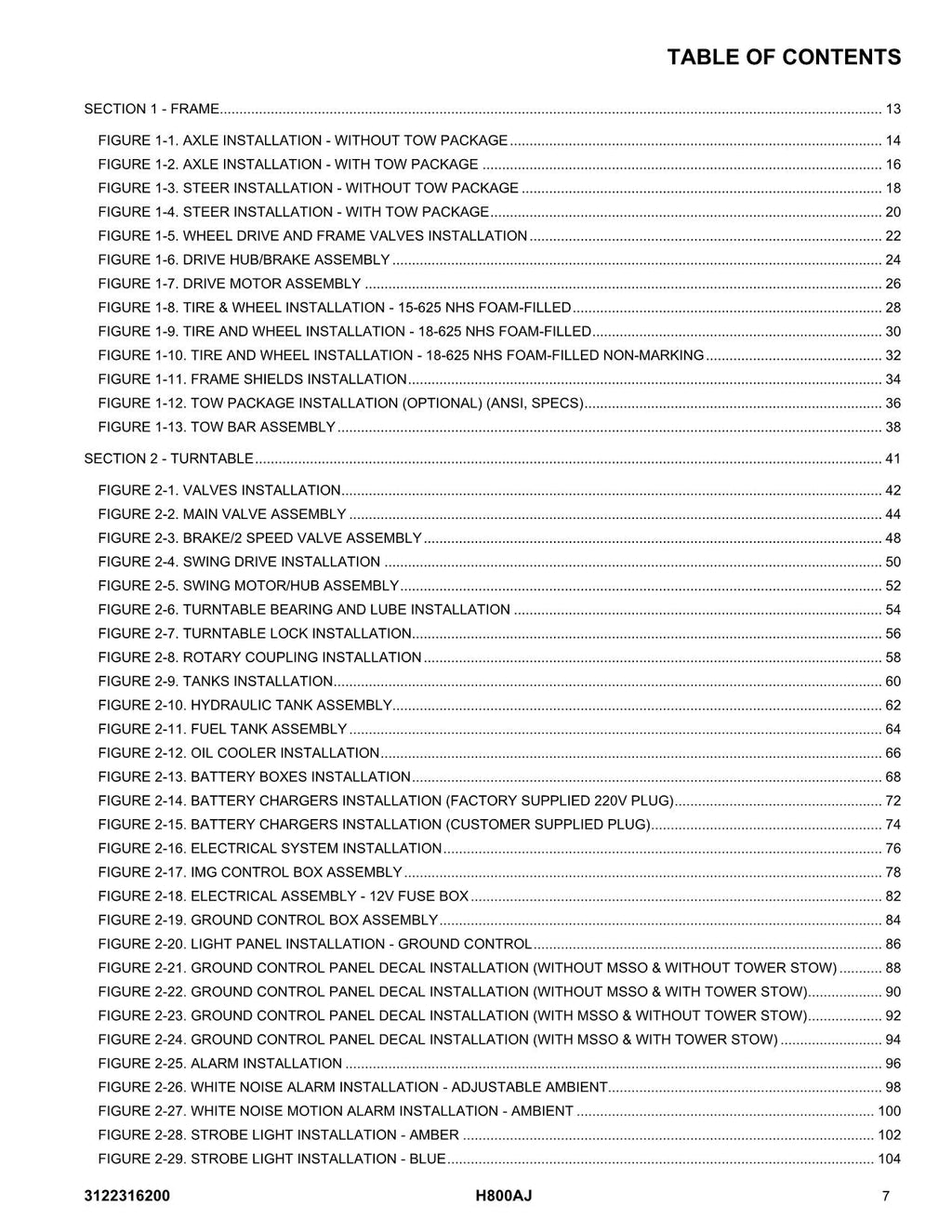 Manual del catálogo de piezas del elevador de pluma JLG H800AJ