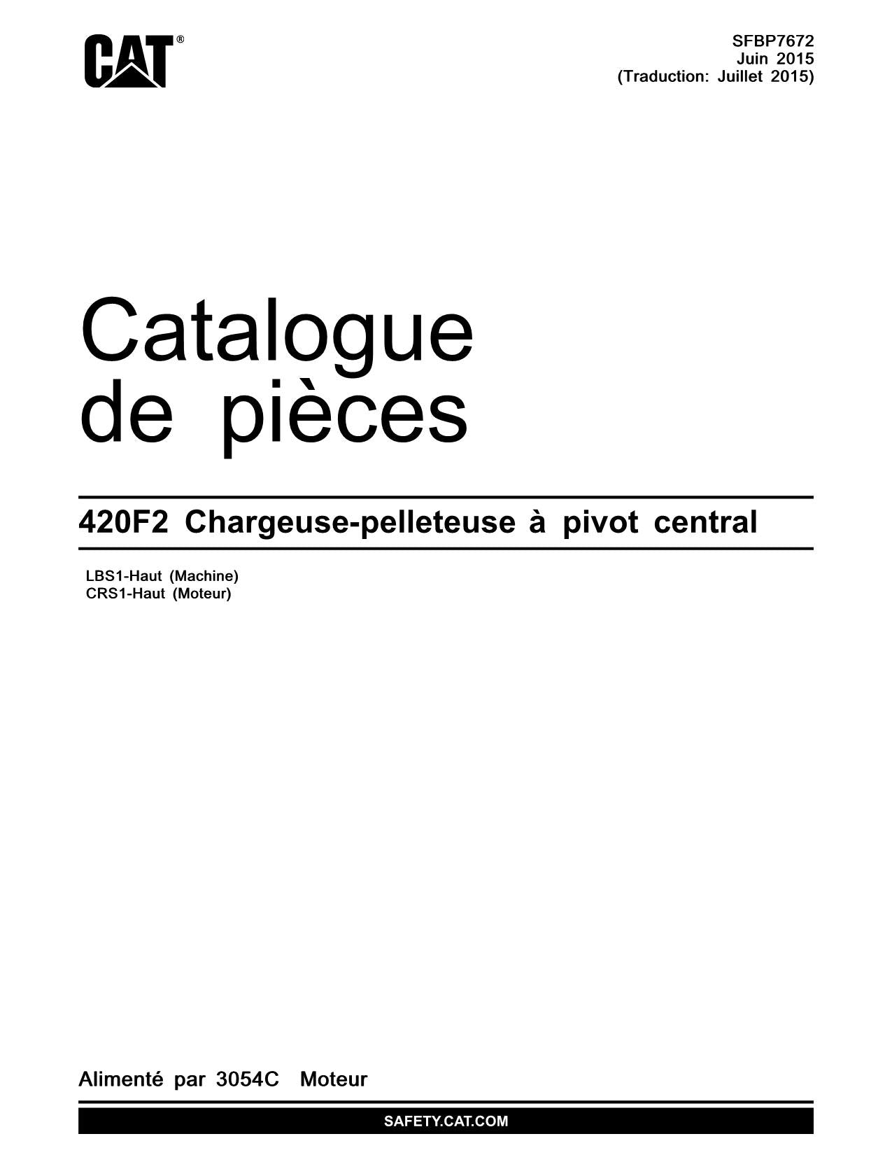 Caterpillar Center Pivot Chargeuse pelleteuse Manuel de pièces LBS1-UP
