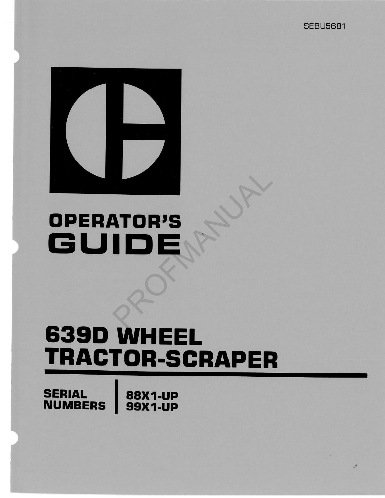 Manual de mantenimiento del operador de mototraílla Caterpillar 639D SEBU5681