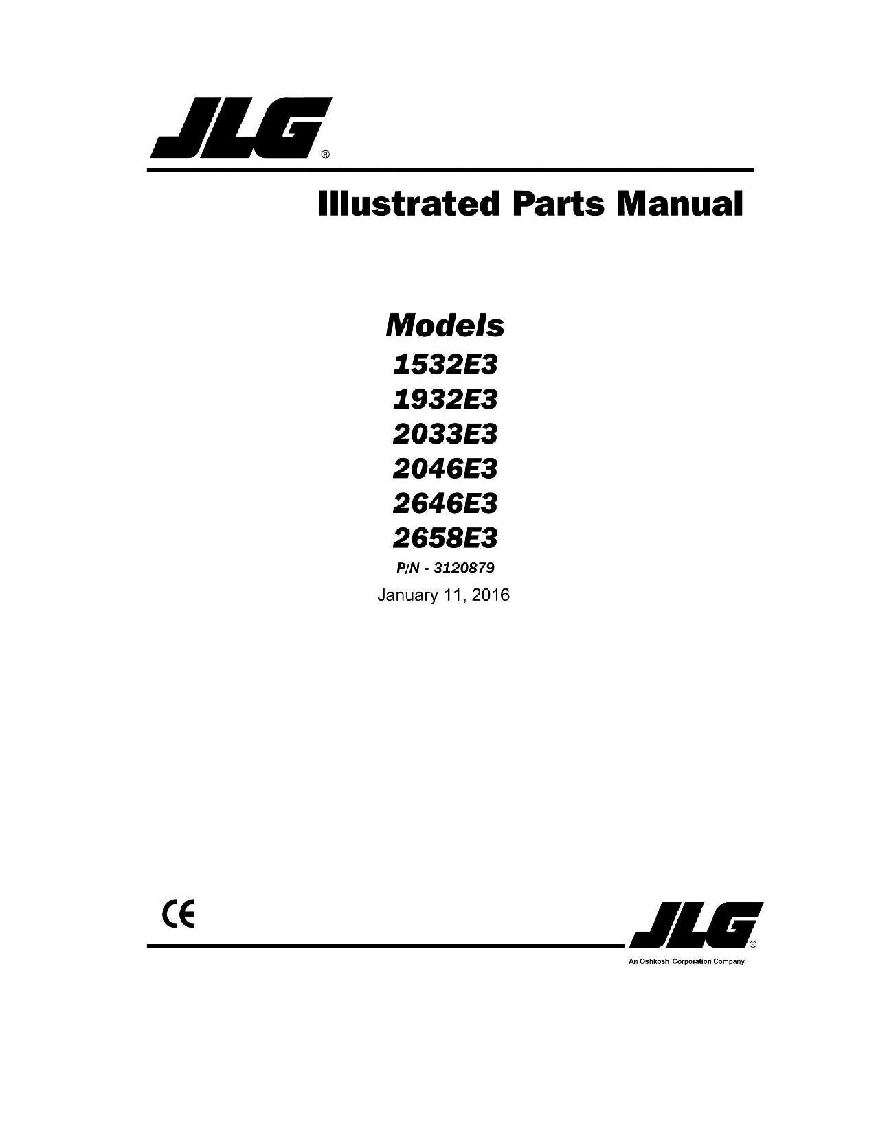 Catálogo de piezas de elevadores JLG 1532E3 1932E3 2033E3 2046E3 2646E3 2658E3 Manual 3120879