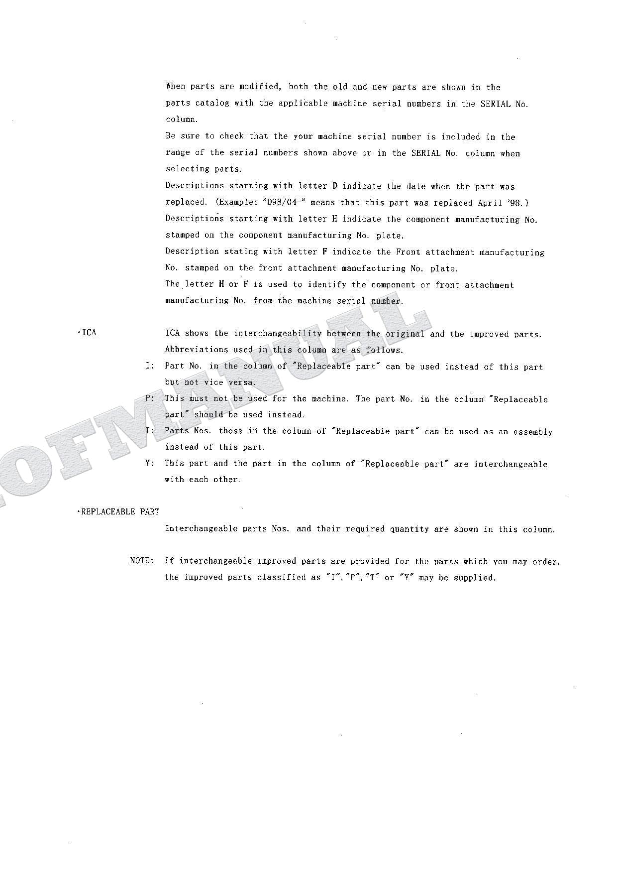 HITACHI EX135USR Excavator Parts Catalog Manual SN 001001-