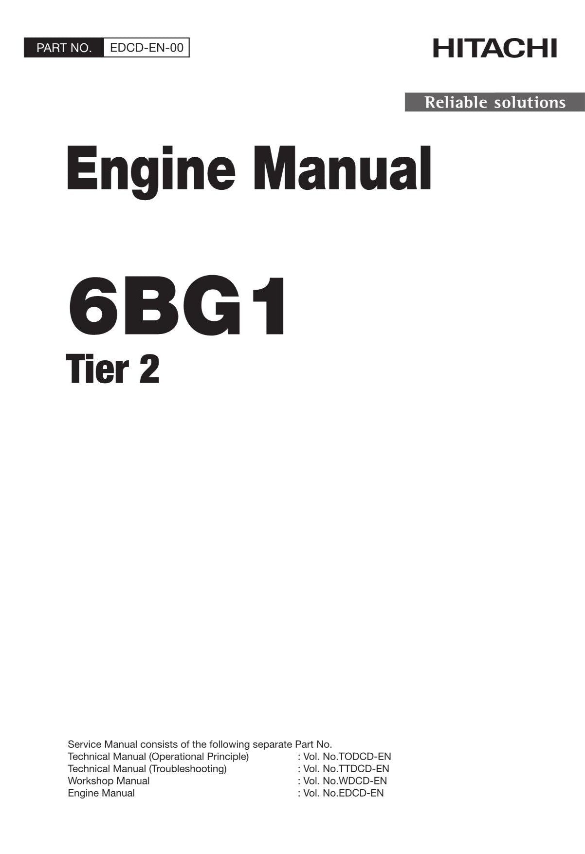 Hitachi 6BG1 Tier2 Engine Service manual