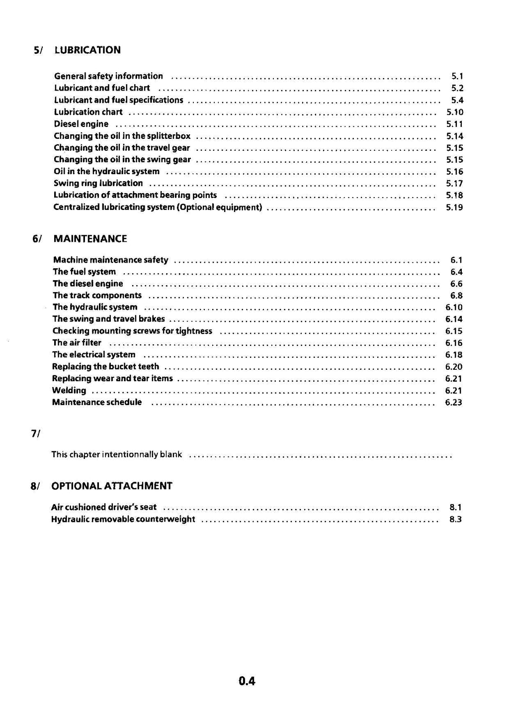 Liebherr R954 Litronic Excavator Operators manual serial 1001