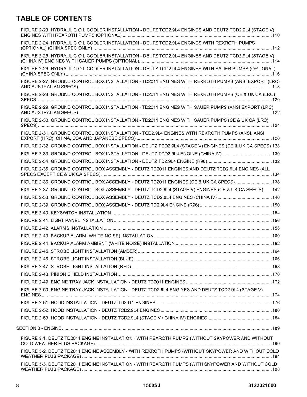 JLG 1500SJ  Boom Lift Parts Catalog Manual