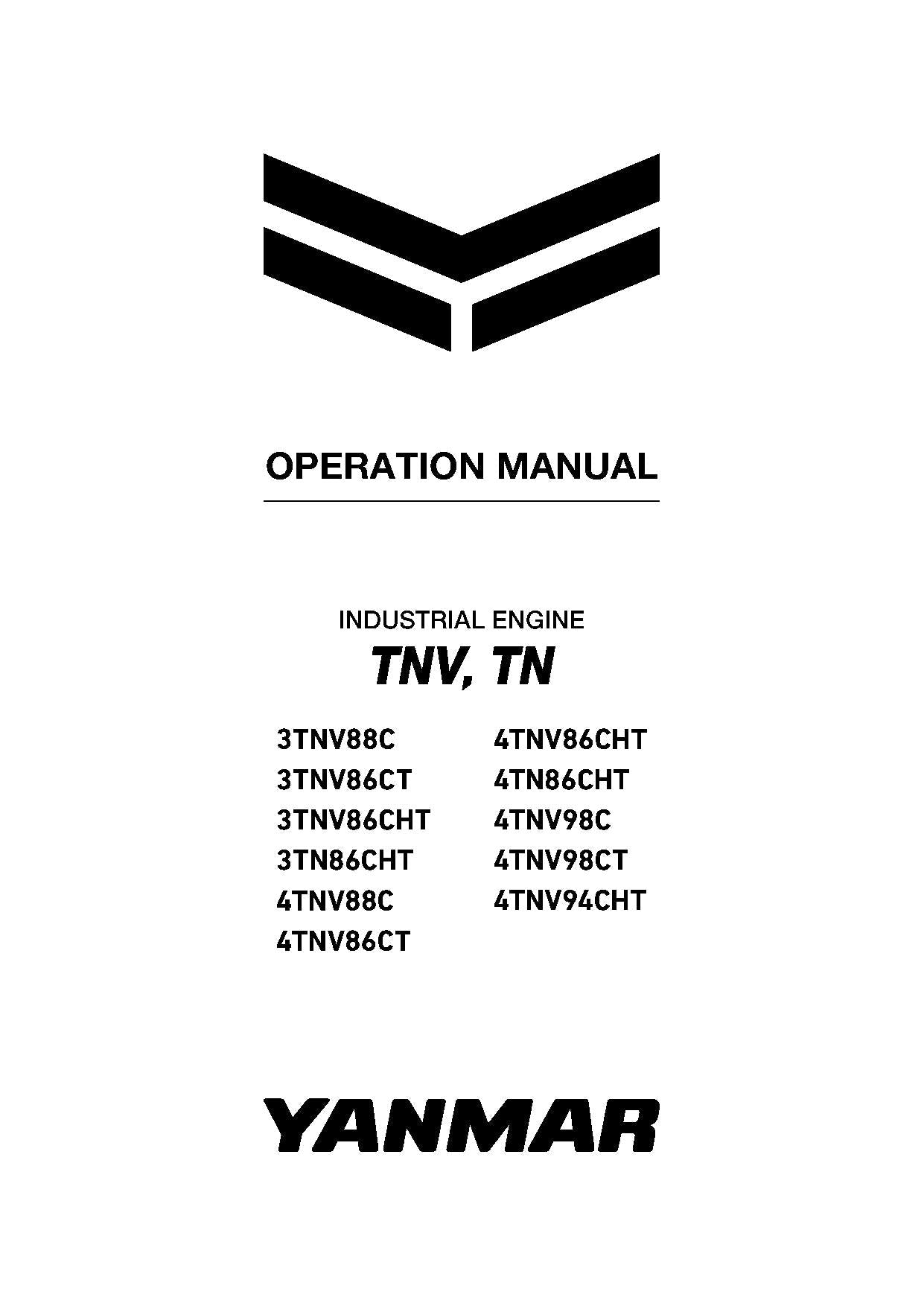 Hyundai YANMAR TNV-Ser Common rail Tier4F Stage V -2022 ENGINE Operation manual